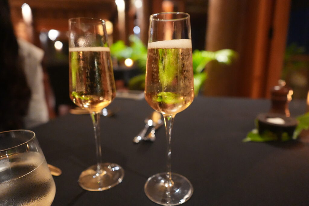 Namale Resort & Spa 1日目(7/23)ディナー 乾杯のスパークリング(2枚目)