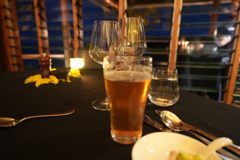 Namale Resort & Spa 3日目(7/25)ディナー ビールで乾杯